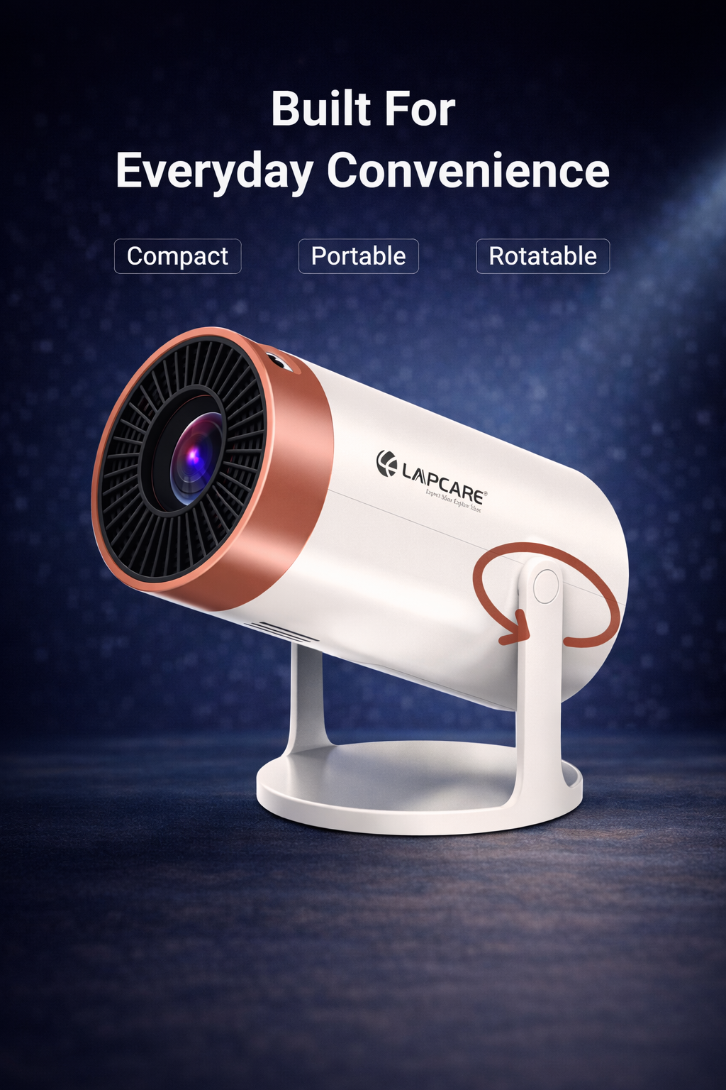 Lapcare Laplay 1080P Full HD Portable Projector | 1-Year Replacement Warranty | Home Theatre Projector India