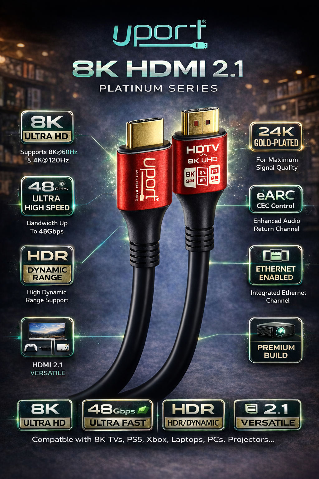 UPORT 8K HDMI 2.1 Platinum Series Cable