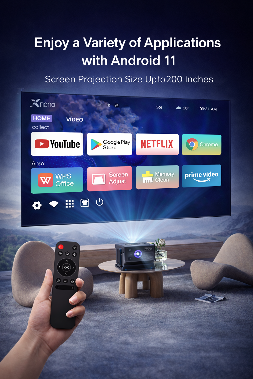 NANO TECH 4K Smart Portable Projector