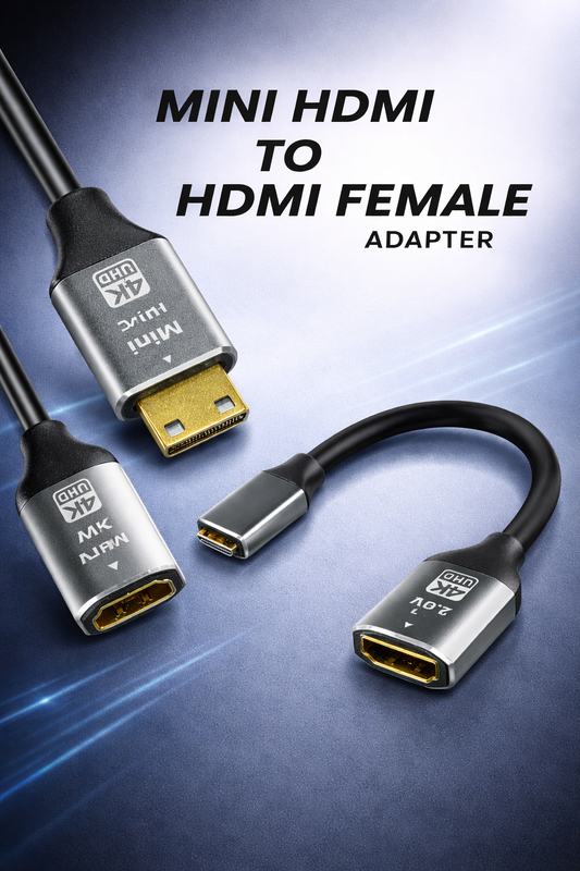UPORT Mini HDMI to HDMI Female Adapter Cable (20cm)