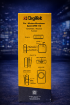 Digitek DWM-118 2-in-1 Wireless Microphone System | Type-C & Lightning | Dual Mic for Android, iOS & DSLR