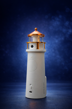 Moonlit Beacon Lighthouse Lamp with Moon Projection | Motion Sensor Night Light | USB Rechargeable Ambient Light for Bedroom & Home Decor