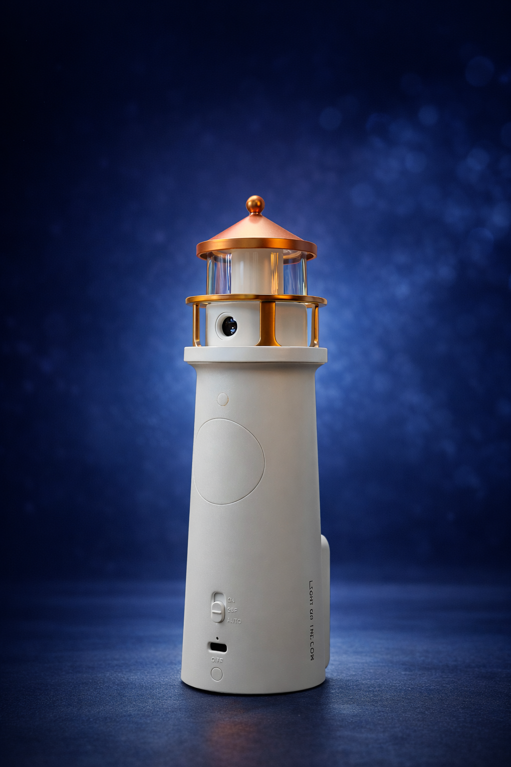 Moonlit Beacon Lighthouse Lamp with Moon Projection | Motion Sensor Night Light | USB Rechargeable Ambient Light for Bedroom & Home Decor