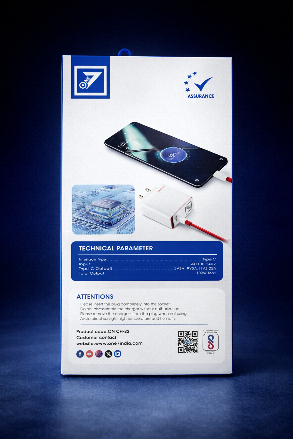 100W SuperVOOC Fast Charger with Type-C Cable | ON CH-82