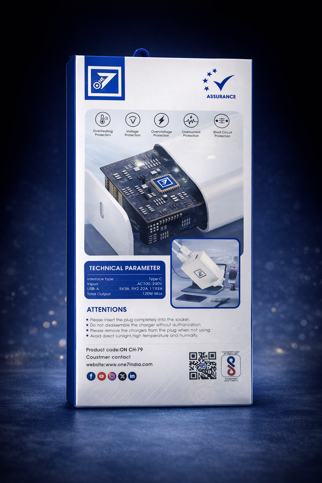 120W Hyper Charge Fast Charger | USB-C & USB-A | All-Protocol Support |ON CH-79