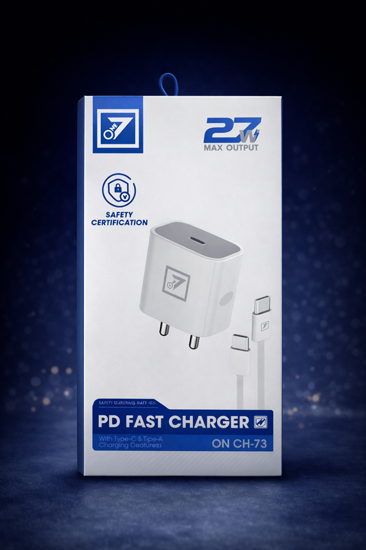 27W PD Fast Charger (ON CH-73) – Type-C Power Adapter with Safety Protection