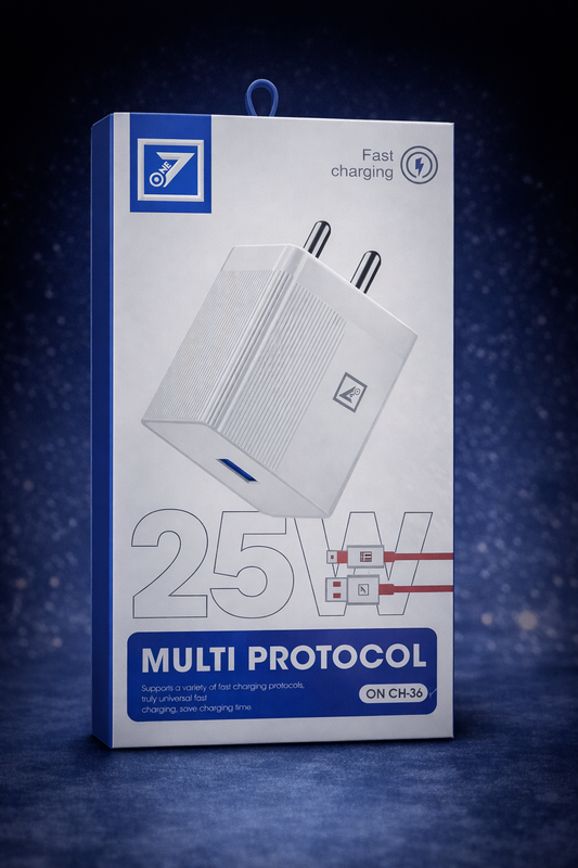 ONE 25W Fast Charger |TYPE C| Multi-Protocol USB Wall Charger (Model: ON CH-36)
