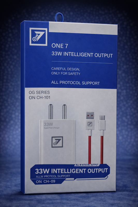 33W Intelligent Output Super Fast Charger (ON CH-101) with Type-C Cable
