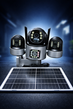 AI Smart Solar Security Camera – 15MP 3 Lens 360° Outdoor WiFi CCTV with Human Detection & Color Night Vision