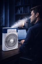 Osring 5111 Premium 5 Layered Mist Fan – 30W Desktop Portable Cooling Fan with 3 Speed Wind & 750ml Water Tank