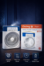Osring 5111 Premium 5 Layered Mist Fan – 30W Desktop Portable Cooling Fan with 3 Speed Wind & 750ml Water Tank