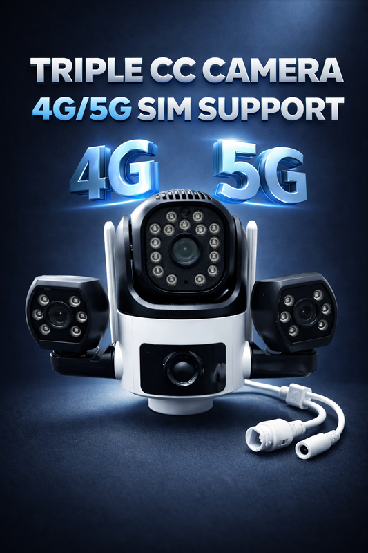 TRIPLE CC CAMERA – 4G/5G SIM Smart Security Camera (9MP HD)