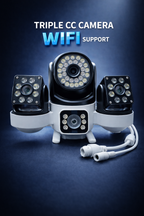 Triple CC Camera 9MP WiFi Security Camera | 360° Pan & Tilt | Smart Home Surveillance