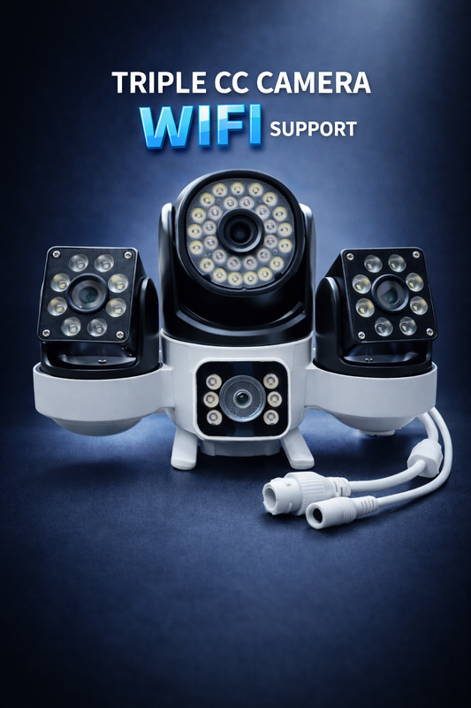 Triple CC Camera 9MP WiFi Security Camera | 360° Pan & Tilt | Smart Home Surveillance