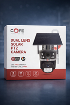 COFE Dual Lens Solar 4G Security Camera – 3MP + 3MP Linkage, 10X Zoom, 360° View (2-Year Warranty)