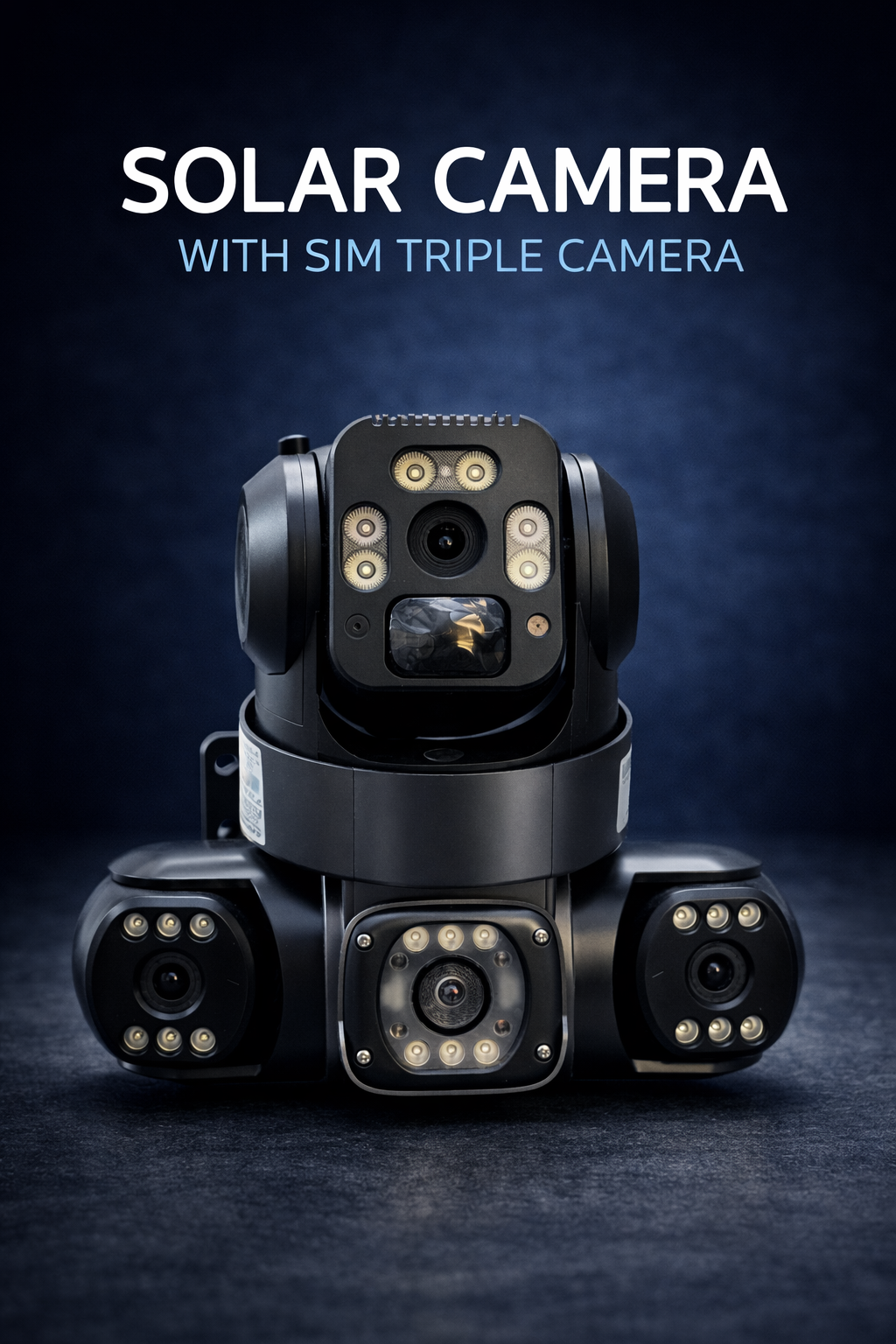 Intelligent Solar Security Camera – Triple Camera with SIM Support