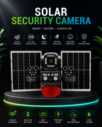 Daichi Quad Lens Solar Security Camera | 360° Smart AI Surveillance Camera with Night Vision & Two-Way Audio