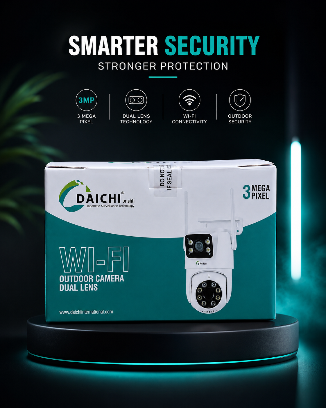 DAICHI Drishti 3MP Dual Lens WiFi Outdoor Security Camera