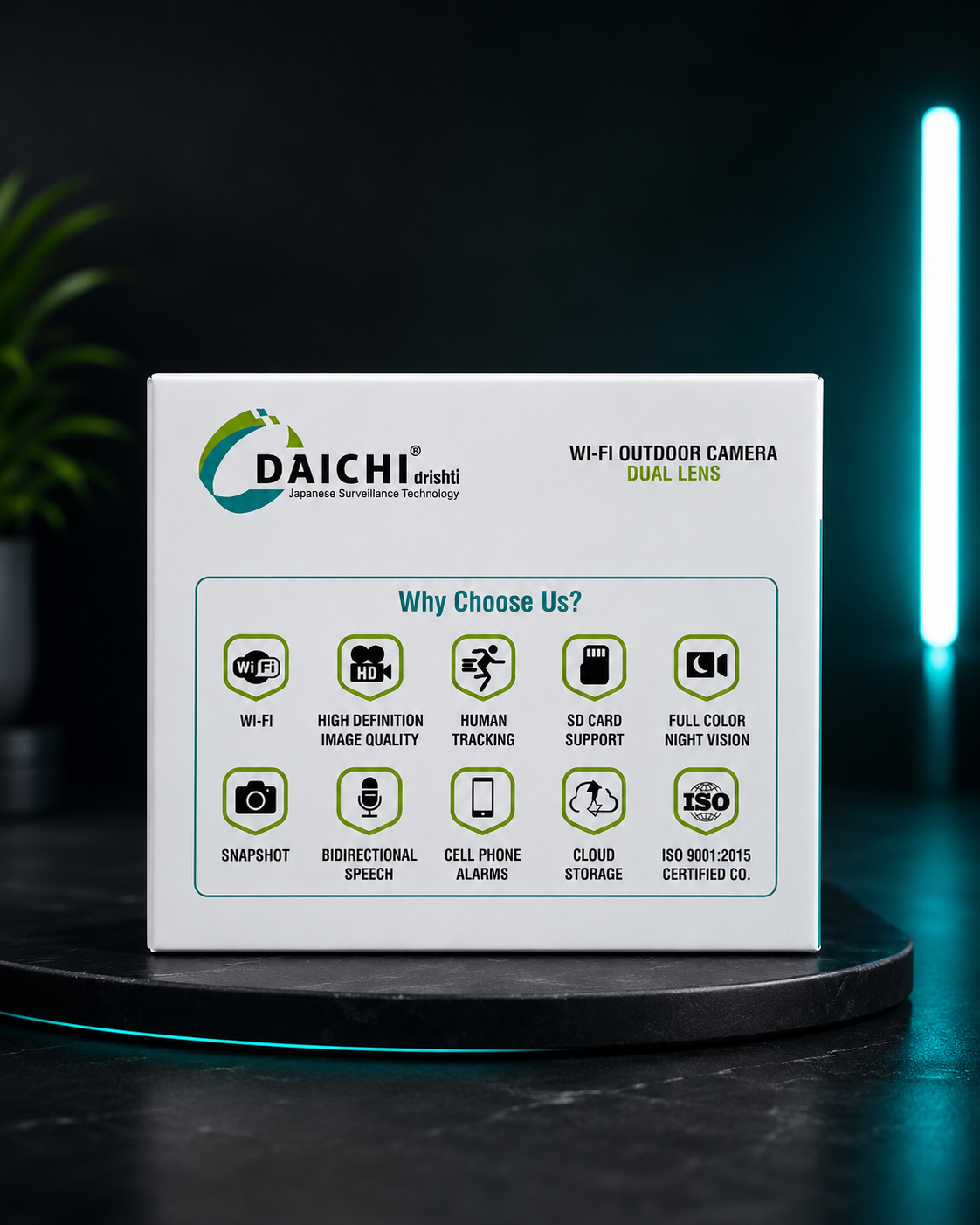 DAICHI Drishti 3MP Dual Lens WiFi Outdoor Security Camera