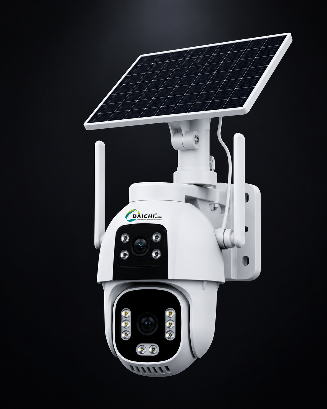 DAICHI Dual-Linkage Solar 4G PTZ Security Camera | AI Motion Tracking, HD Night Vision & Solar Powered Surveillance