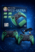 M22 Ultra Wireless Game Stick – 4K HD Retro Gaming Console with Dual Controllers | 52 Emulators | Plug & Play Gaming System