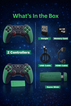 M22 Ultra Wireless Game Stick – 4K HD Retro Gaming Console with Dual Controllers | 52 Emulators | Plug & Play Gaming System