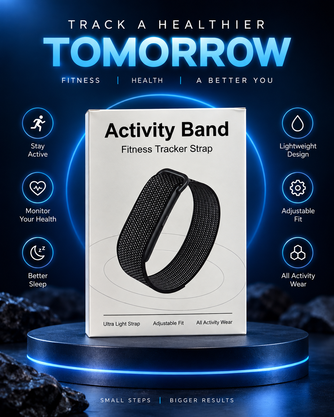 Smart Fitness Activity Band – Heart Rate, Sleep & Activity Tracker