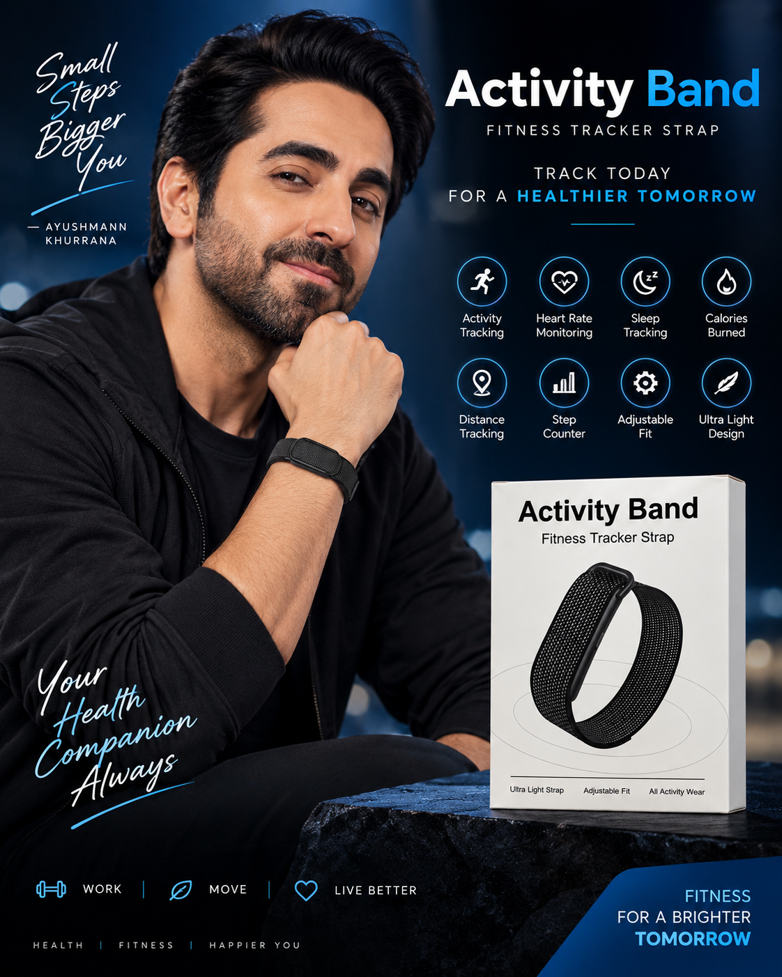 Smart Fitness Activity Band – Heart Rate, Sleep & Activity Tracker