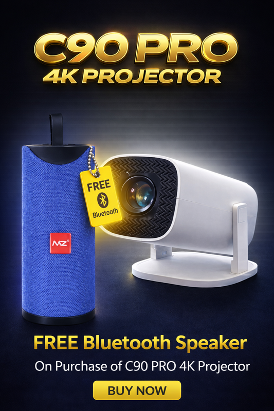 C90 Pro Portable 4K Projector | 5000 Lumens | Android Smart Projector | Lag-Free Home Cinema