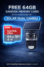 COFE Dual Lens Solar 4G Security Camera – 3MP + 3MP Linkage, 10X Zoom, 360° View (2-Year Warranty)