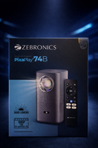 Zebronics PixaPlay 74B Smart LED Projector | 3600 Lumens | Full HD Support | Built-in Battery | Portable Home Cinema