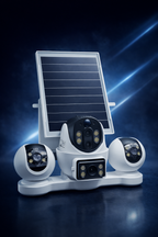 Solar 4G Security Camera with 5 Lens Wireless Outdoor CCTV Camera with SIM 360° PTZ Night Vision Free 64GB SanDisk Memory Card