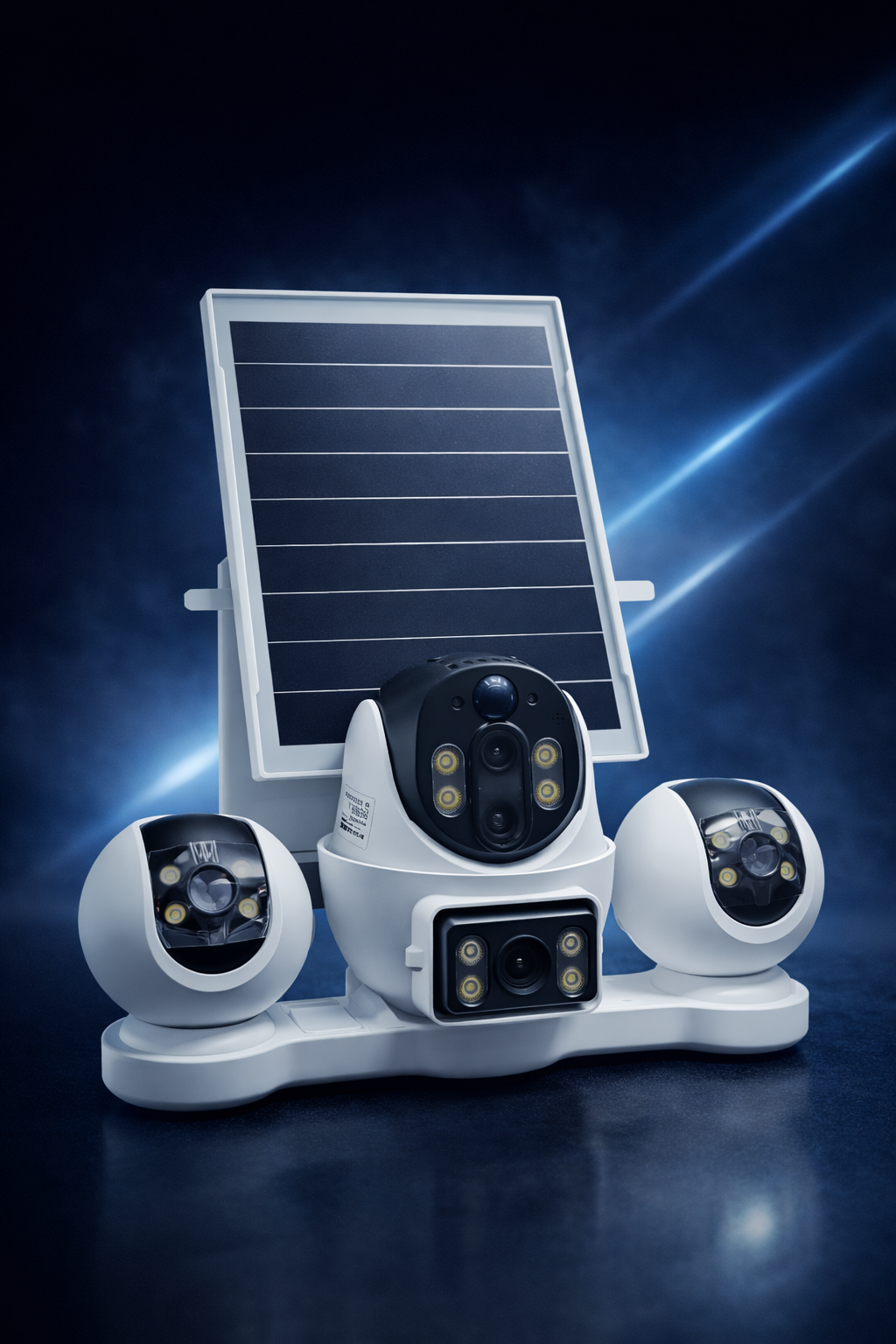Solar 4G Security Camera with 5 Lens Wireless Outdoor CCTV Camera with SIM 360° PTZ Night Vision Free 64GB SanDisk Memory Card